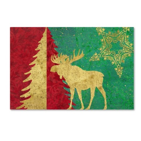 Cora Niele 'Xmas Tree And Moose' Canvas Art,12x19